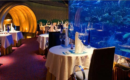 Al Mahara, the fine dining seafood restaurant in Burj Al Arab.
